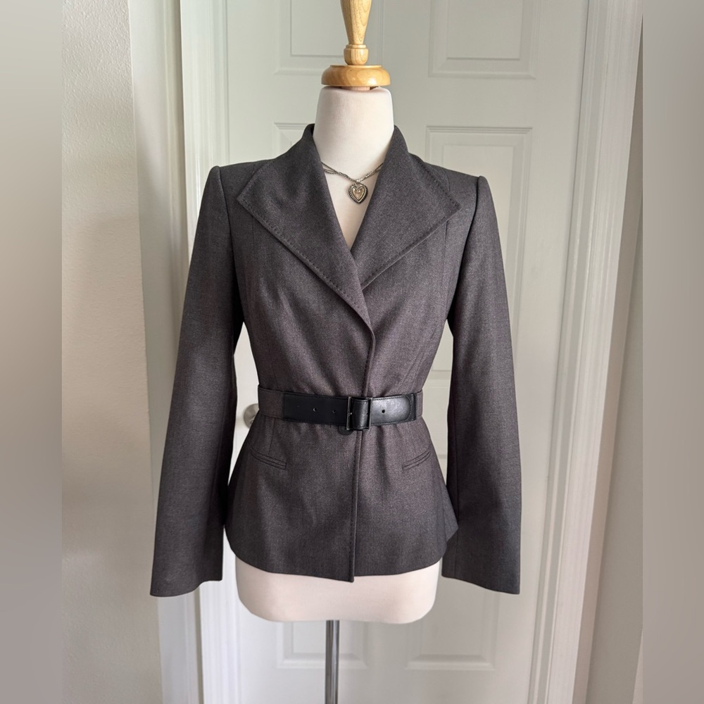 Calvin Klein Gray Belted Blazer